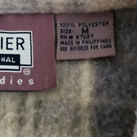 Premier International VTG Blue, Gray and Cream Plaid Fleece Jacket Womens Medium - Picture 7 of 9